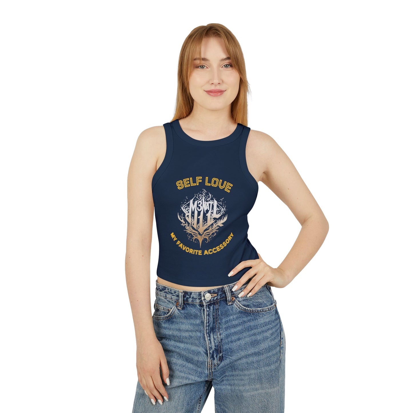 Self Love Women's Micro Rib Racer Tank Top - Stylish and Empowering