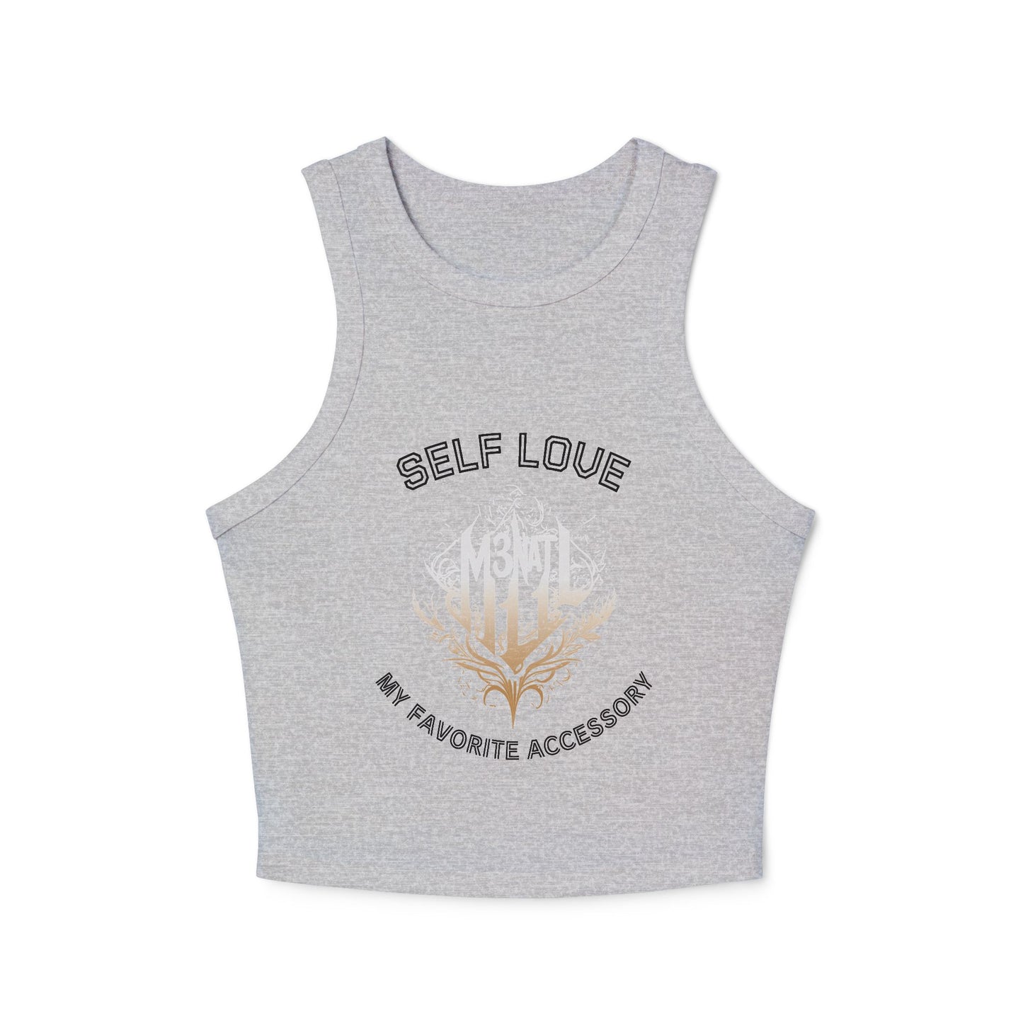 Self Love Women's Micro Rib Racer Tank Top - Stylish and Empowering