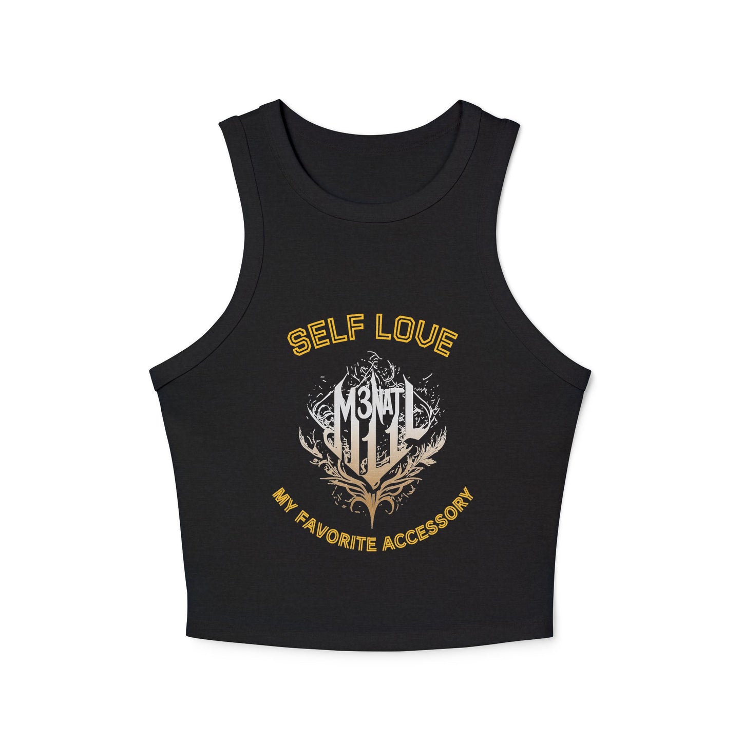 Self Love Women's Micro Rib Racer Tank Top - Stylish and Empowering